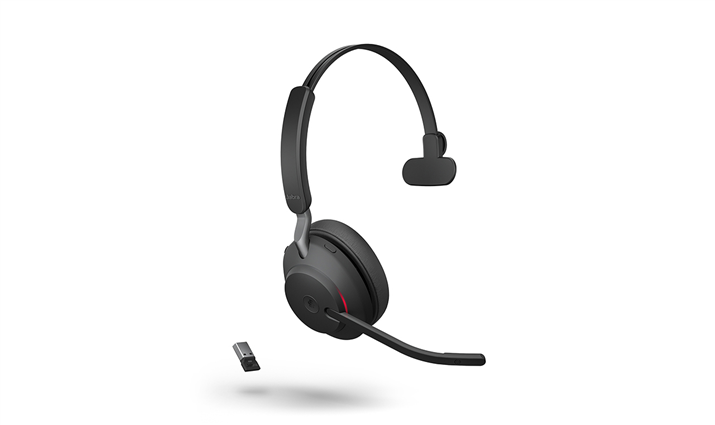 Jabra - Evolve2 65 Series - 片耳オンイヤー型 / USB-A / Bluetooth / 黒 | Teams デバイス